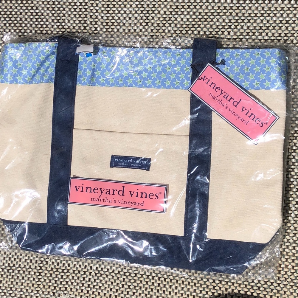 VINEYARD VINES classic custom tote bag "star" NWT